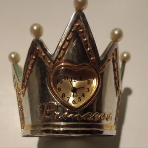 Silver and Gold Crown Clock DISNEY